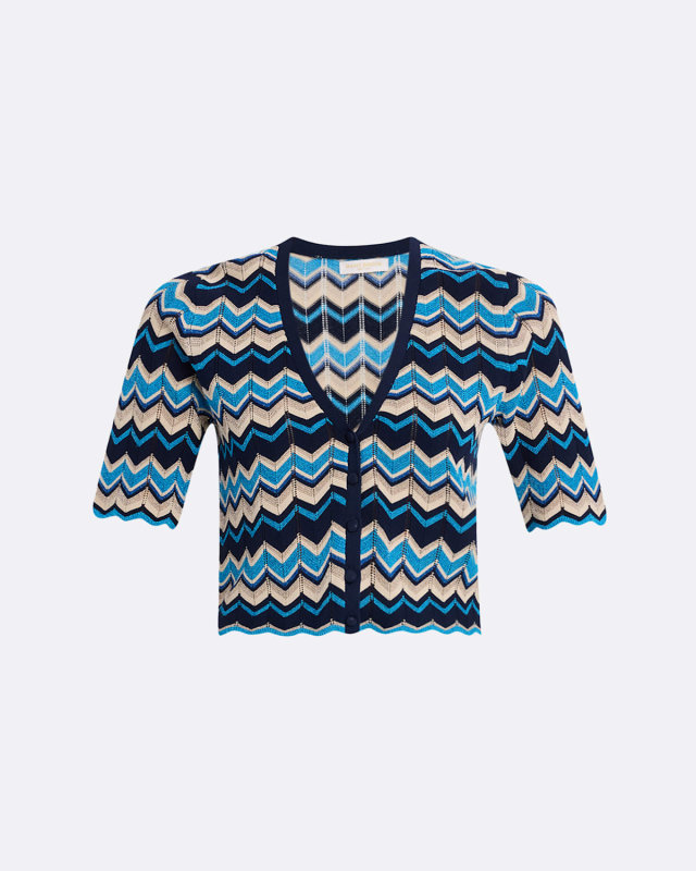 Alec Chevron-Knit Cardigan